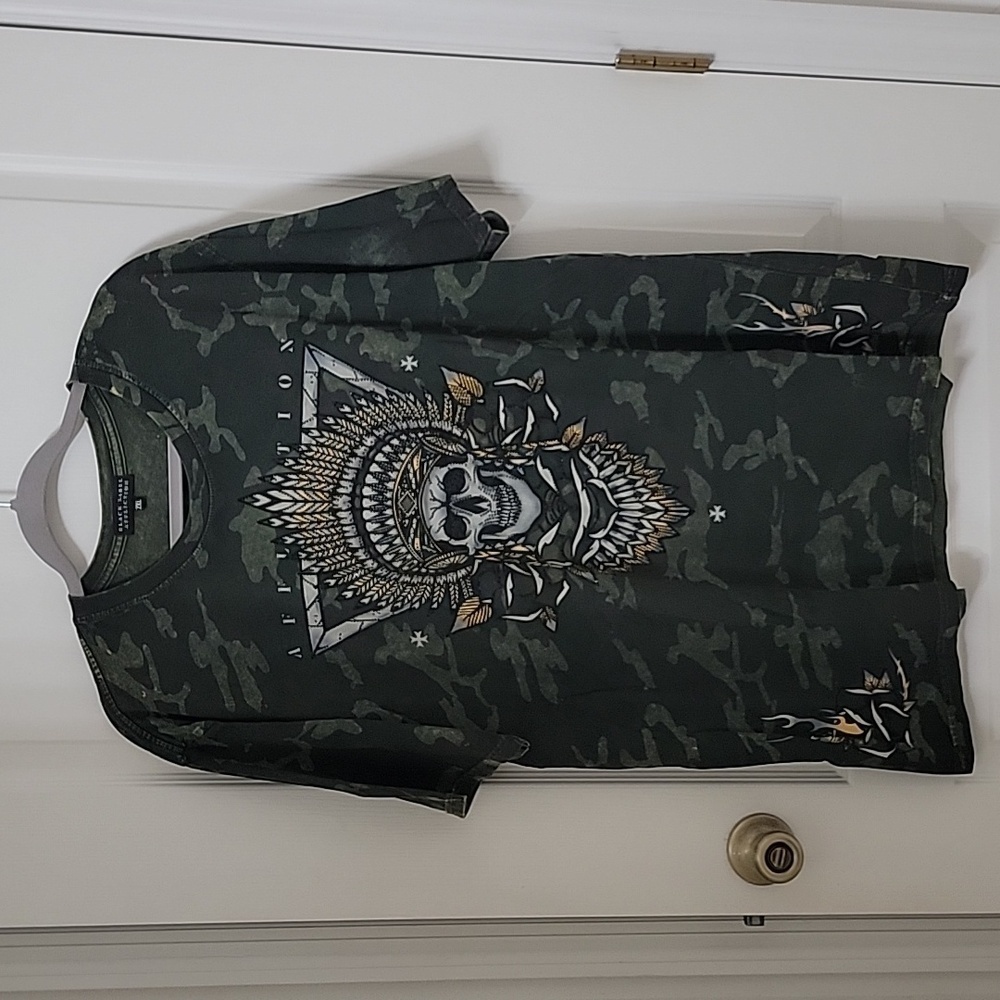 Affliction Black Label Ironhorse Tribe T-Shirt, Size 2XL, Good Used Condition